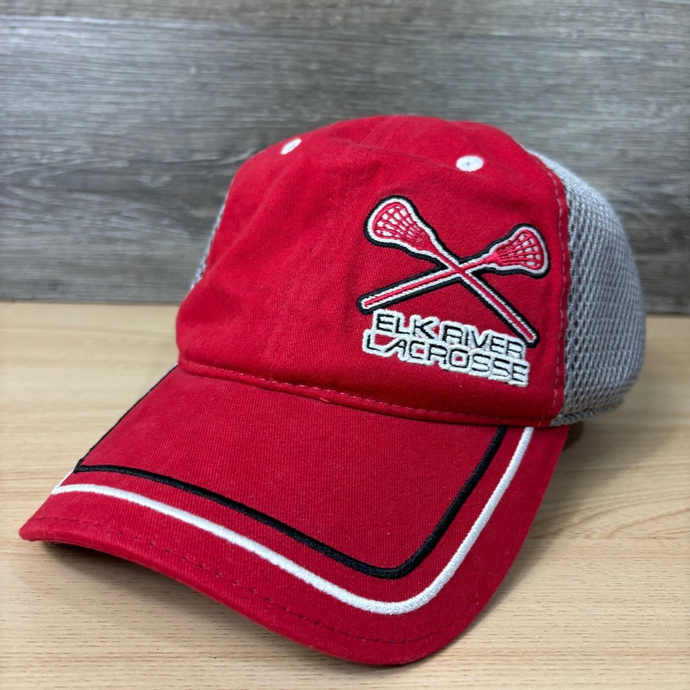 Elk River Hat Cap Strap Back Red Lacrosse Minnesota Adjustable Mens